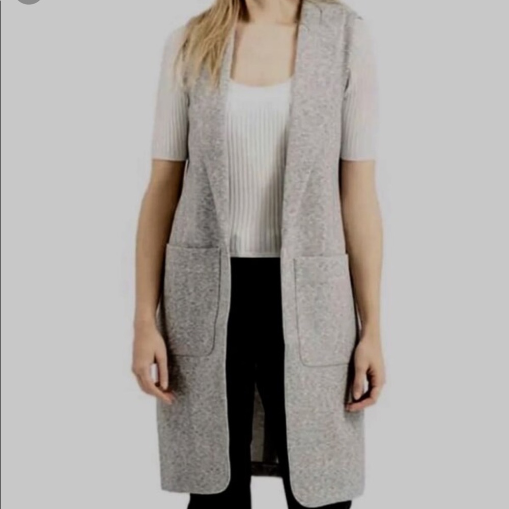 Topshop grey long vest